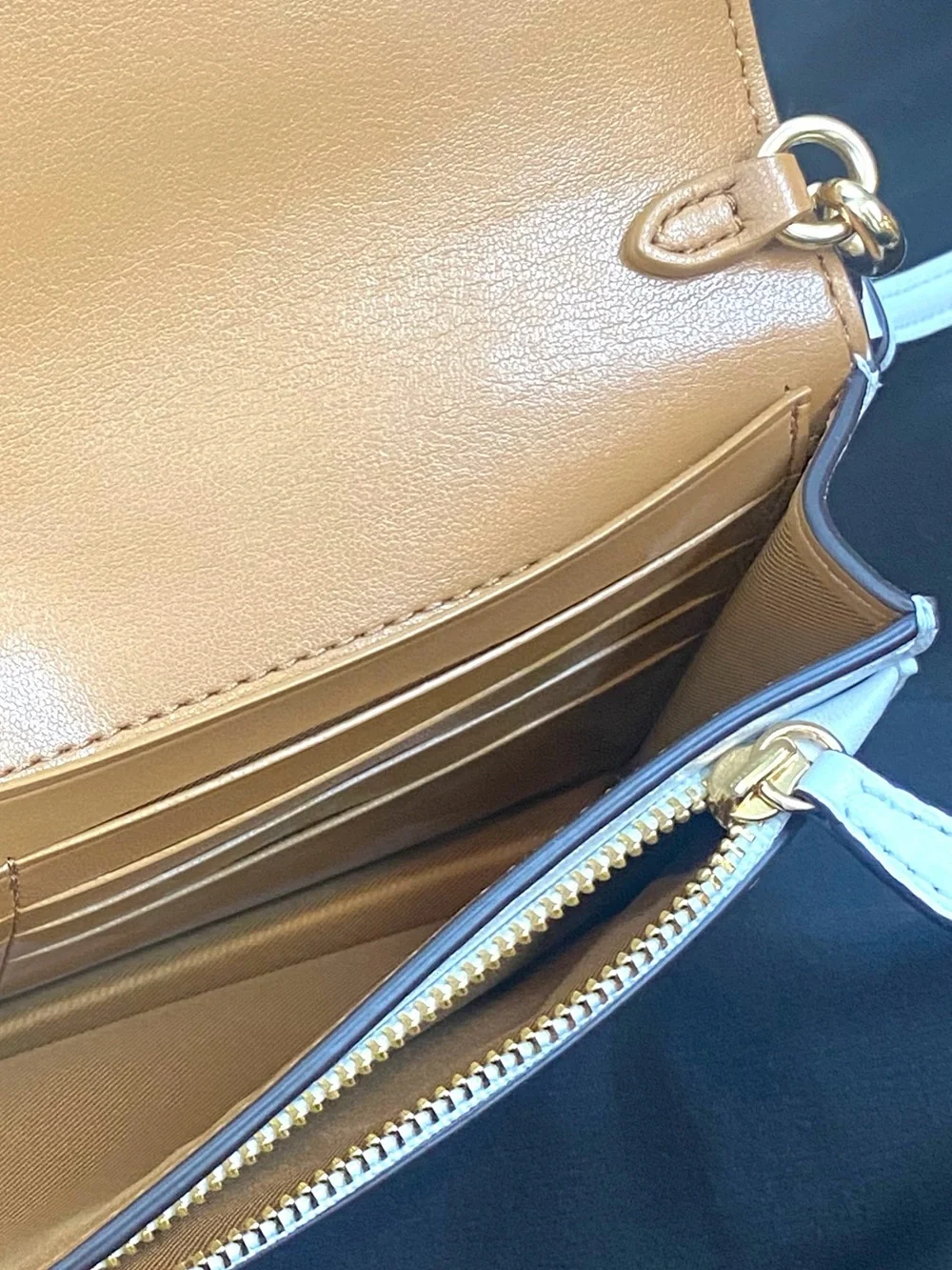 Coach Signature Crossbody Wallet with Gold Hardware Chalk Ivory Removable Strap